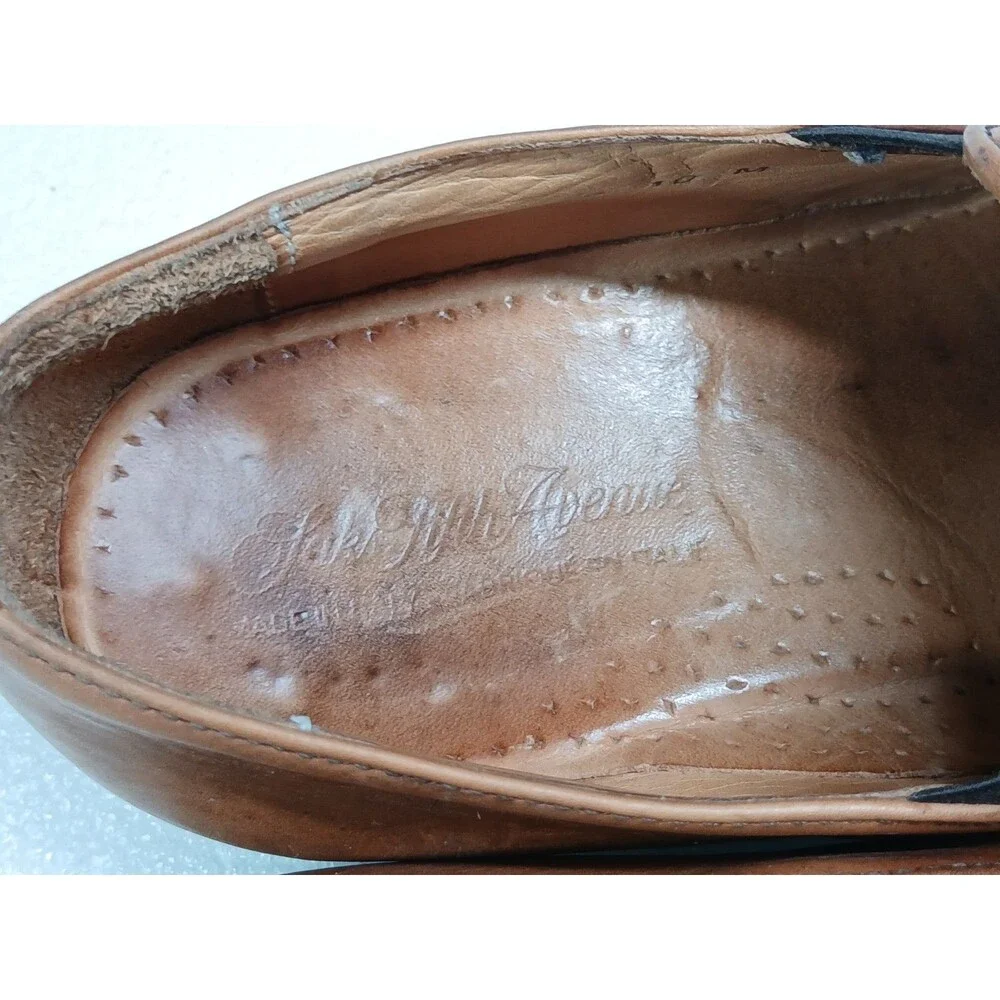 Saks Fifth Avenue Men’s Woven Leather Slip-On Shoes – Made in Italy Size 10